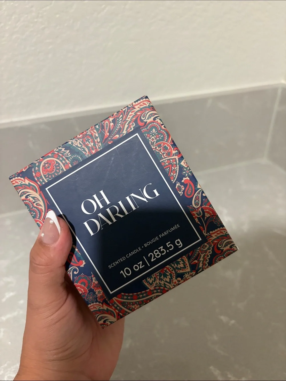 Darling Navy & Paisley Pattern Scented Candle
